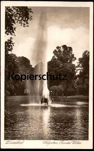 ALTE POSTKARTE DÜSSELDORF HOFGARTEN 1931 RUNDER WEIHER Brunnen Fountain Fontaine Ansichtskarte AK cpa postcard