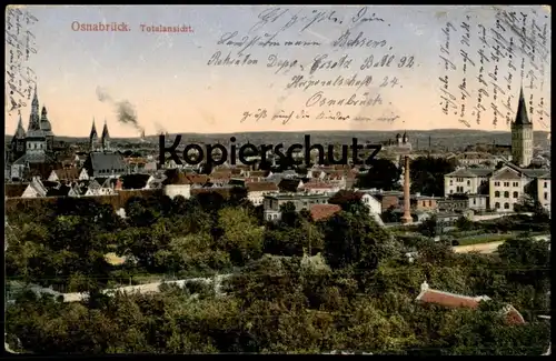 ALTE POSTKARTE OSNABRÜCK TOTALANSICHT 1915 Total Gesamtansicht Panorama Ansichtskarte AK cpa postcard