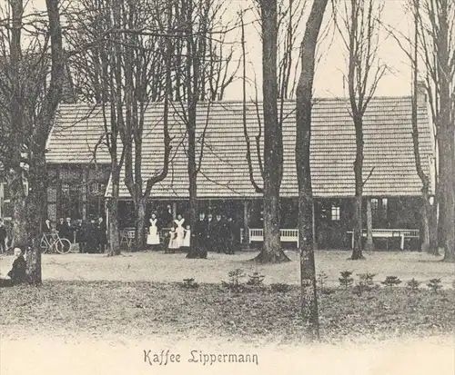 ALTE POSTKARTE GRUSS AUS WARENDORF KAFFEE LIPPERMANN PERSONEN Café Bahnpoststempel 1908 Bahnpost Münster...