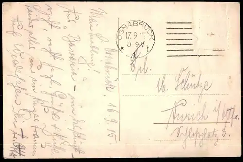 ALTE POSTKARTE GRUSS AUS CAFÉ BAVARIA OSNABRÜCK 1915 BILLARDSAAL HOTEL BILLARD Billiards cpa postcard Ansichtskarte AK