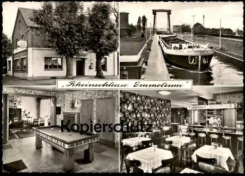 ÄLTERE POSTKARTE SCHLEUSE EMMELSUM BILLARD Billiards Billiard Cargo Ship Dujardin Union-Bier Beer écluse sluice AK cpa