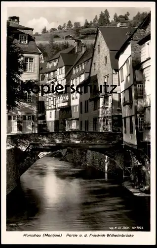 ALTE POSTKARTE MONSCHAU MONTJOIE PARTIE AN DER FRIEDRICH-WILHELMBRÜCKE PHOTO F. G. ZEITZ NR. 1922 Cafe Conditorei AK cpa