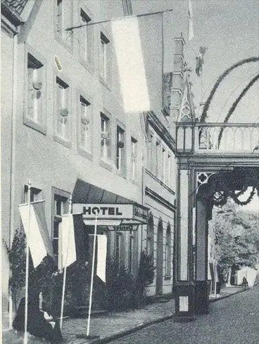 ALTE POSTKARTE WARENDORF HOCHFEST MARIA-HIMMELFAHRT BOGEN MÜNSTERSTRASSE CARL FUNKE UHREN SCHMUCK Flagge Flag Drapeau