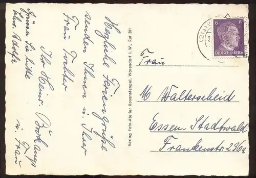 ALTE POSTKARTE WARENDORF HOCHFEST MARIA-HIMMELFAHRT BOGEN MÜNSTERSTRASSE CARL FUNKE UHREN SCHMUCK Flagge Flag Drapeau