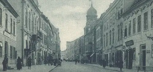 ALTE POSTKARTE IGLAU JIHLAVA KOMENSKYSTRASSE MIT STADTTHEATER CZECHOSLOVAKIA Czech Republic Tchèquie Mähren Moravie AK