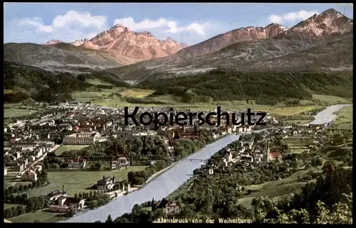 ALTE POSTKARTE INNSBRUCK VON DER WEIHERBURG PANORAMA TOTALANSICHT INN Tirol Österreich Austria Ansichtskarte AK postcard