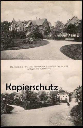 ALTE POSTKARTE ROTTWEIL AM NECKAR ANLAGEN AM GÄNSWASEN Volksfreund cpa postcard AK Ansichtskarte