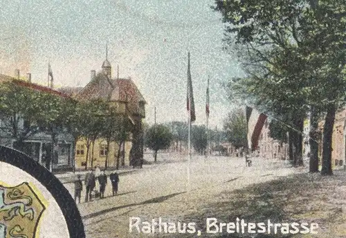 ALTE POSTKARTE BURG AUF FEHMARN BAHNHOF MIT DAMPFLOK BREITESTRASSE KAISERLICHES POSTAMT BURGSTAAKEN GLAMBECK AK cpa