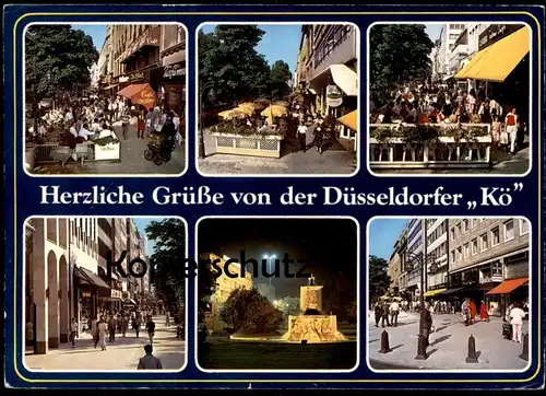 ÄLTERE POSTKARTE DÜSSELDORF KÖNIGSALLEE GRÜSSE VON DER KÖ DREHORGEL ORGEL orgue de barbarie street organ hurdy-gurdy AK