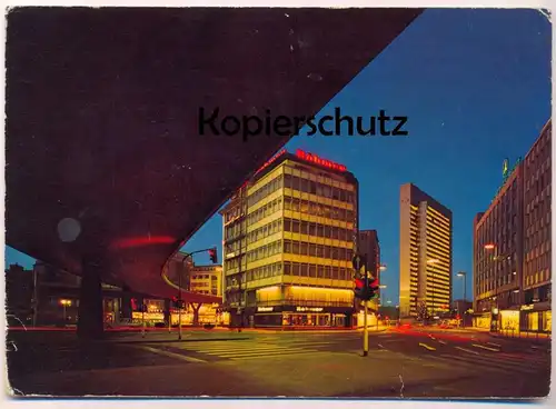 ÄLTERE POSTKARTE DÜSSELDORF HOCHSTRASSE Böhmer Peek & Cloppenburg Mercedes Ampel Traffic Light feu de signalisation AK