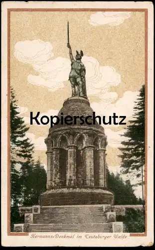 ALTE KÜNSTLER POSTKARTE HERMANNS-DENKMAL TEUTOBURGER WALD DETMOLD STEMPEL GROTENBURG 05.09.1920 Hermannsdenkmal AK cpa