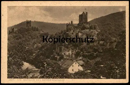 ALTE POSTKARTE DIE BEIDEN BURGEN BEI MANDERSCHEID EIFEL Burg castle chateau Ansichtskarte AK cpa postcard
