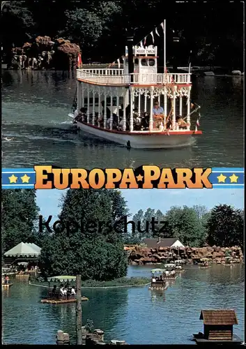 POSTKARTE EUROPA-PARK RUST Fun Park Parc Attraction Theme Parc d'attractions Funpark Schiff Mississippi Ship Mark Twain