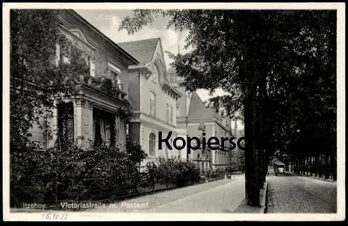 ALTE POSTKARTE ITZEHOE VICTORIASTRASSE MIT POSTAMT 1932 Post Victoria-Strasse Ansichtskarte AK cpa postcard