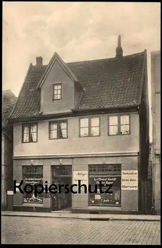 ALTE POSTKARTE ITZEHOE AN- & VERKAUF GESCHÄFT KIPPERT UHREN GOLD SILBER HERREN- UND KINDERGARDEROBEN CARL F. SCHRÖDER AK