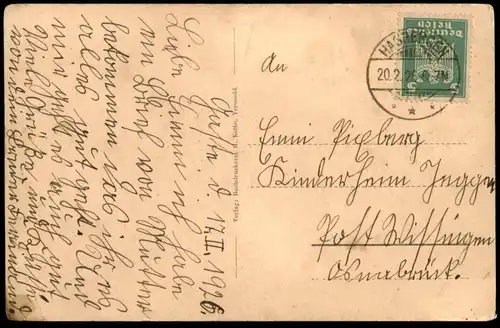 ALTE POSTKARTE GRUSS AUS HASBERGEN BEI OSNABRÜCK TELEGRAFENMAST TELEFONLEITUNG Ansichtskarte AK cpa postcard