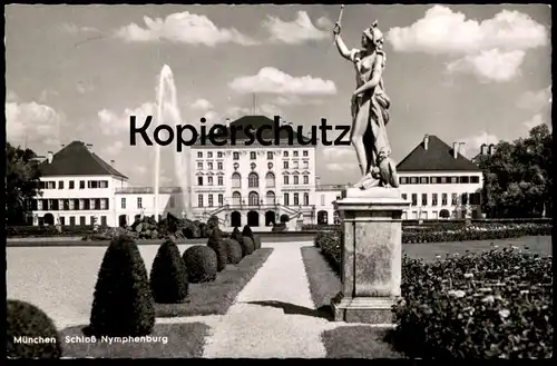 ÄLTERE POSTKARTE SCHLOSS NYMPHENBURG MÜNCHEN Denkmal Statue Brunnen fontaine fountain monument chateau castle postcard