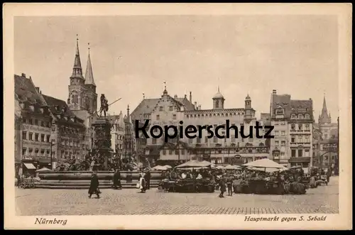 ALTE POSTKARTE NÜRNBERG HAUPTMARKT GEGEN S. SEBALD Markt market Fritz Engelhardt Georg Joh. Meier Ansichtskarte postcard