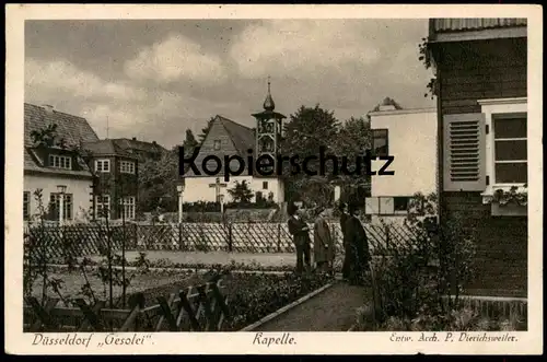 ALTE POSTKARTE DÜSSELDORF GESOLEI KAPELLE ARCHITEKT P. DIERICHSWEILER Architecture Architektur Sonderstempel Gesolei cpa