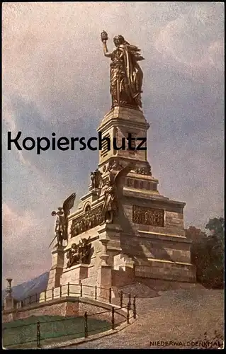 ALTE KÜNSTLER POSTKARTE NIEDERWALDDENKMAL RÜDESHEIM Niederwald-Denkmal Nationaldenkmal monument Astudin postcard AK