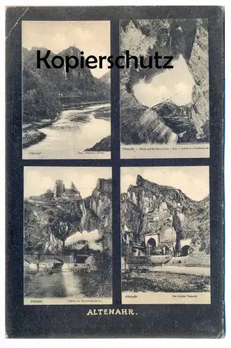ALTE POSTKARTE ALTENAHR PARTIE AM EISENBAHNTUNNEL DAS SCHWARZE KREUZ TEUFELSLOCH EISENBAHN TUNNEL DAMPFLOK LOKOMOTIVE