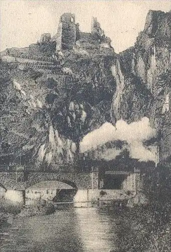 ALTE POSTKARTE ALTENAHR PARTIE AM EISENBAHNTUNNEL DAS SCHWARZE KREUZ TEUFELSLOCH EISENBAHN TUNNEL DAMPFLOK LOKOMOTIVE