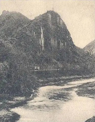 ALTE POSTKARTE ALTENAHR PARTIE AM EISENBAHNTUNNEL DAS SCHWARZE KREUZ TEUFELSLOCH EISENBAHN TUNNEL DAMPFLOK LOKOMOTIVE