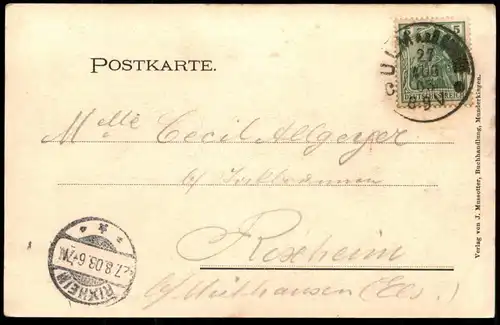 ALTE LITHO POSTKARTE MUNDERKINGEN PANORAMA GESAMTANSICHT ATELIER EUGEN FELLE ISNY 1903 Ansichtskarte AK cpa postcard