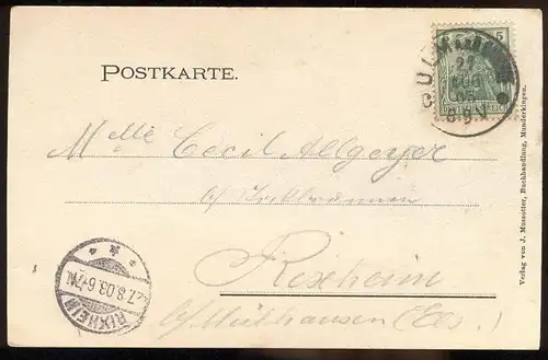 ALTE LITHO POSTKARTE MUNDERKINGEN PANORAMA GESAMTANSICHT ATELIER EUGEN FELLE ISNY 1903 Ansichtskarte AK cpa postcard