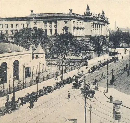 ALTE POSTKARTE GRUSS AUS BERLIN ABGEORDNETENHAUS LITFASS SÄULE Werbung Moulin Rouge Berlino cpa postcard Ansichtskarte