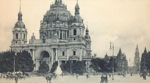 ALTE POSTKARTE GRUSS AUS BERLIN LUSTGARTEN NEUER DOM Kirche church cpa postcard AK Ansichtskarte