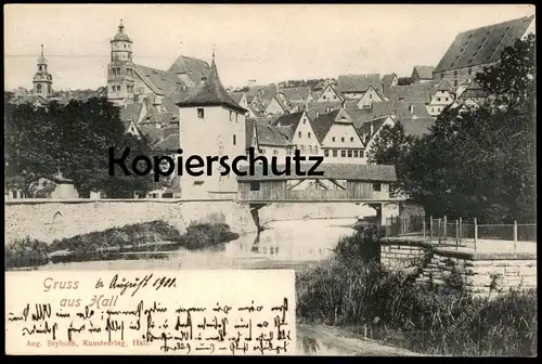 ALTE POSTKARTE GRUSS AUS HALL 1900 SCHWÄBISCH HALL Ansichtskarte AK cpa postcard