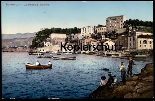 ALTE POSTKARTE SORRENTO LA GRANDE MARINE CAPODIMONTE Surriento Sorrent Hafen Kinder children enfants bambini postcard