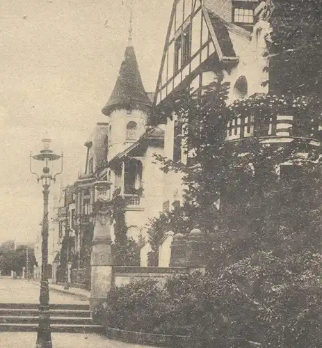 ALTE POSTKARTE BRÜHL BEI KÖLN GARTENSTRASSE STRASSENLATERNE BELEUCHTUNG GASLATERNE GASLAMPE Ansichtskarte cpa postcard