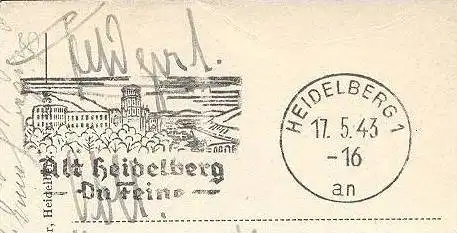 ALTE POSTKARTE HEIDELBERG SCHLOSS OSTSEITE Stempel Feldpost 1943 cachet castle chateau Ansichtskarte postcard cpa AK