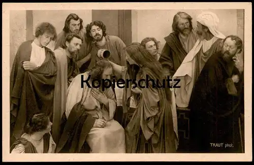 ALTE POSTKARTE OBERAMMERGAU PASSIONSSPIELE 1922 Passion Play Jesu Jesus Salbung F. Bruckmann Nr. 40 Traut Pick AK cpa