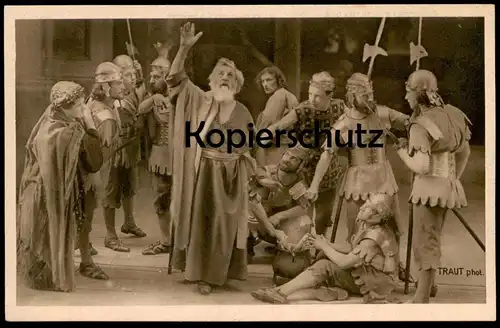 ALTE POSTKARTE PASSIONSSPIELE OBERAMMERGAU 1922 Passion Play Verleugnung Jesu Jesus F. Bruckmann Nr. 43 Traut Pick AK