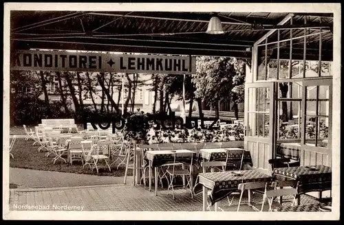 ALTE POSTKARTE NORDERNEY KONDITOREI LEHMKUHL Bäckerei Bäcker Bakery Boulangerie Ansichtskarte AK cpa postcard