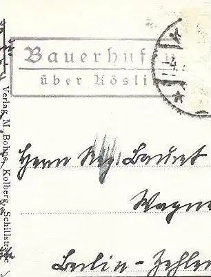 ALTE POSTKARTE KOLBERG LOTSENHAUS & HAFENAUSFAHRT 1936 COLBERG KOLOBRZEG POMMERN See- und Solbad Stempel Bauerhufen AK