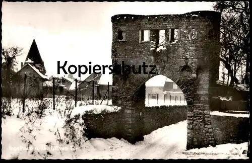 ALTE POSTKARTE INGELHEIM AM RHEIN UFFHUB TOR IM WINTER Gate Porte Schnee Hiver Snow postcard cpa Ansichtskarte AK