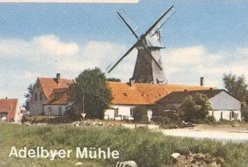POSTKARTE FLENSBURG HOLM HAFEN NEUSTADT FÖRDEBRÜCKE NORDERTOR ADELBYER MÜHLE WINDMÜHLE molen moulin windmill mill AK