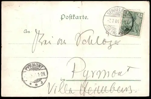 ALTE LITHO POSTKARTE GRUSS VOM TRUPPENÜBUNGSPLATZ SENNE Sennelager Paderborn barracks casern caserne Kaserne AK postcard