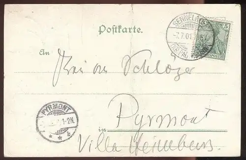 ALTE LITHO POSTKARTE GRUSS VOM TRUPPENÜBUNGSPLATZ SENNE Sennelager Paderborn barracks casern caserne Kaserne AK postcard