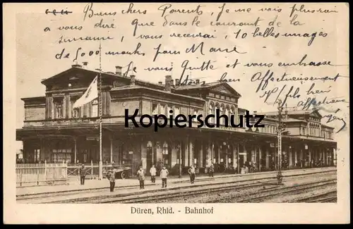 ALTE POSTKARTE DÜREN RHEINLAND BAHNHOF railway station gare cpa postcard AK Ansichtskarte