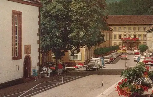 ÄLTERE POSTKARTE BAD TEINACH Schild Zavelstein Auto Autos Old Cars Car Voitures Ford Fiat Volkswagen Opel Kapitän AK cpa