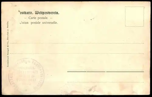 ALTE POSTKARTE KAUB CAUB BLÜCHER RHEINÜBERGANG PANORAMA AUSSTELLUNG DÜSSELDORF 1902 Pferd Kutsche Uniform Ansichtskarte