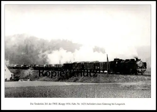 POSTKARTE TWE TENDERLOK 261 BEI LENGERICH Eisenbahn Dampflok steam engine locomotive à vapeur railway train postcard