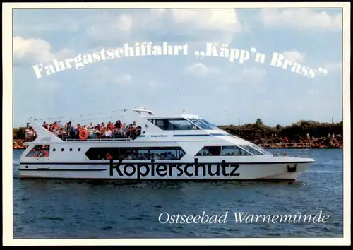 ÄLTERE POSTKARTE ROSTOCK-WARNEMÜNDE MS KÄPP'N BRASS FAHRGASTSCHIFF FÄHRE Schiff ship bateau postcard cpa Ansichtskarte