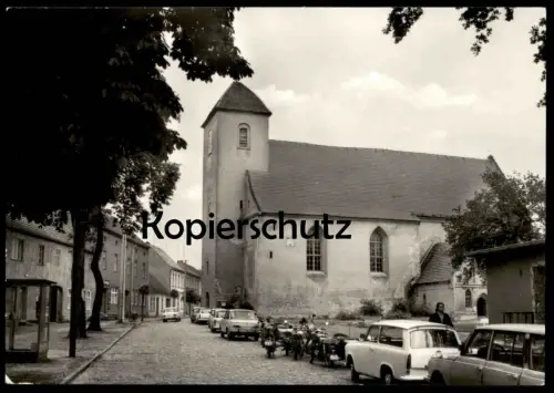 ÄLTERE POSTKARTE RHEINSBERG MARK BRANDENBURG MOTORRAD BEIWAGEN TRABANT WARTBURG MOTO motorbike motocyclette side-car MZ