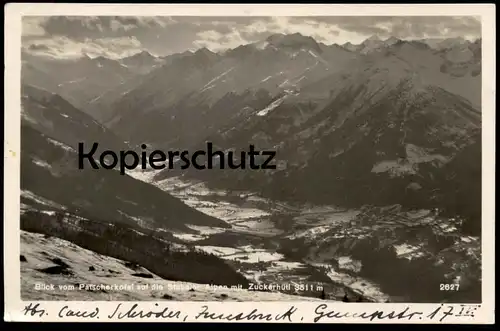 ALTE POSTKARTE BLICK VOM PATSCHERKOFEL AUF STUBAIER ALPEN mit Zuckerhütl 1928 Austria cpa postcard AK Ansichtskarte